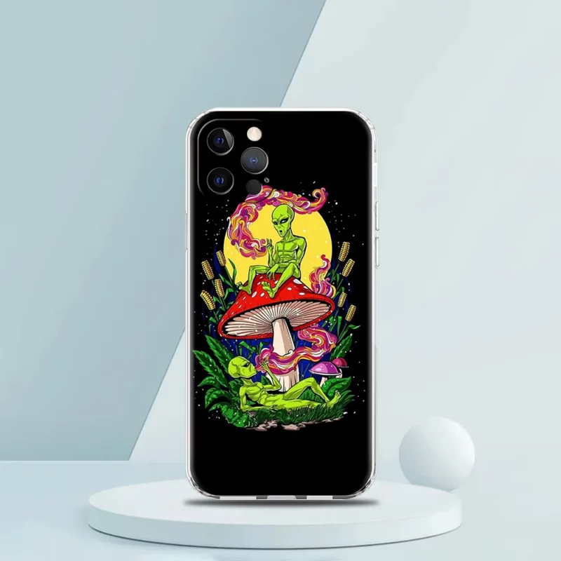Cartoon Alien Cute Case for iPhone 16 15 14 13 12 Pro Max Cover Transparent Soft for iPhone 11 Pro Max 7 8 Plus XS XR Bags Capas - Image 2