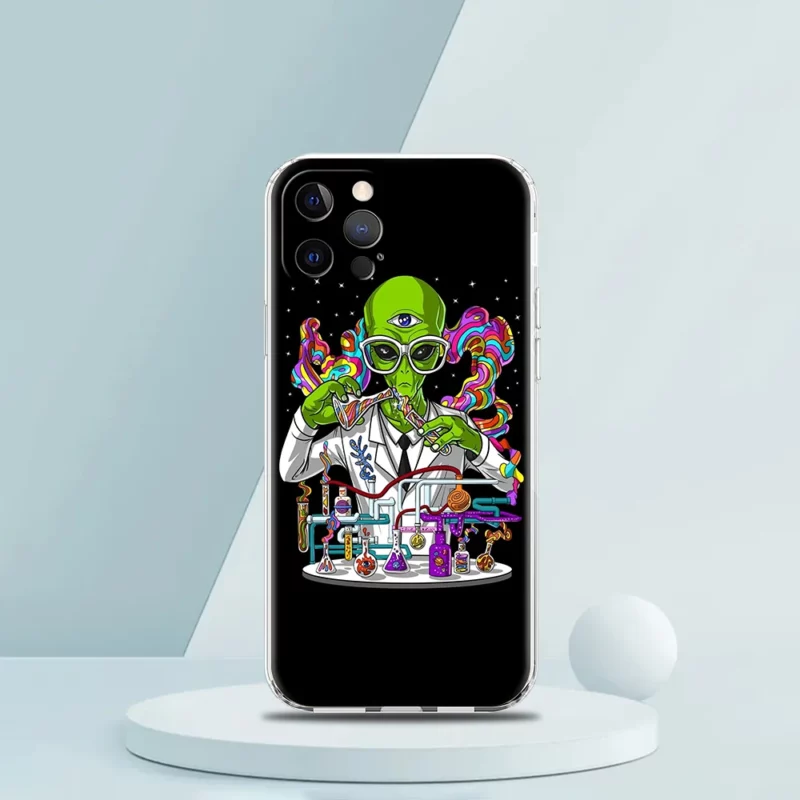 Cartoon Alien Cute Case for iPhone 16 15 14 13 12 Pro Max Cover Transparent Soft for iPhone 11 Pro Max 7 8 Plus XS XR Bags Capas - Image 3