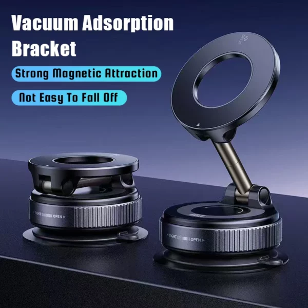 K007 Strong Magnetic Car Phone Holder Foldable Design 360° Adjustable Vacuum Mount for Car/Desk/Bathroom/Universal Use